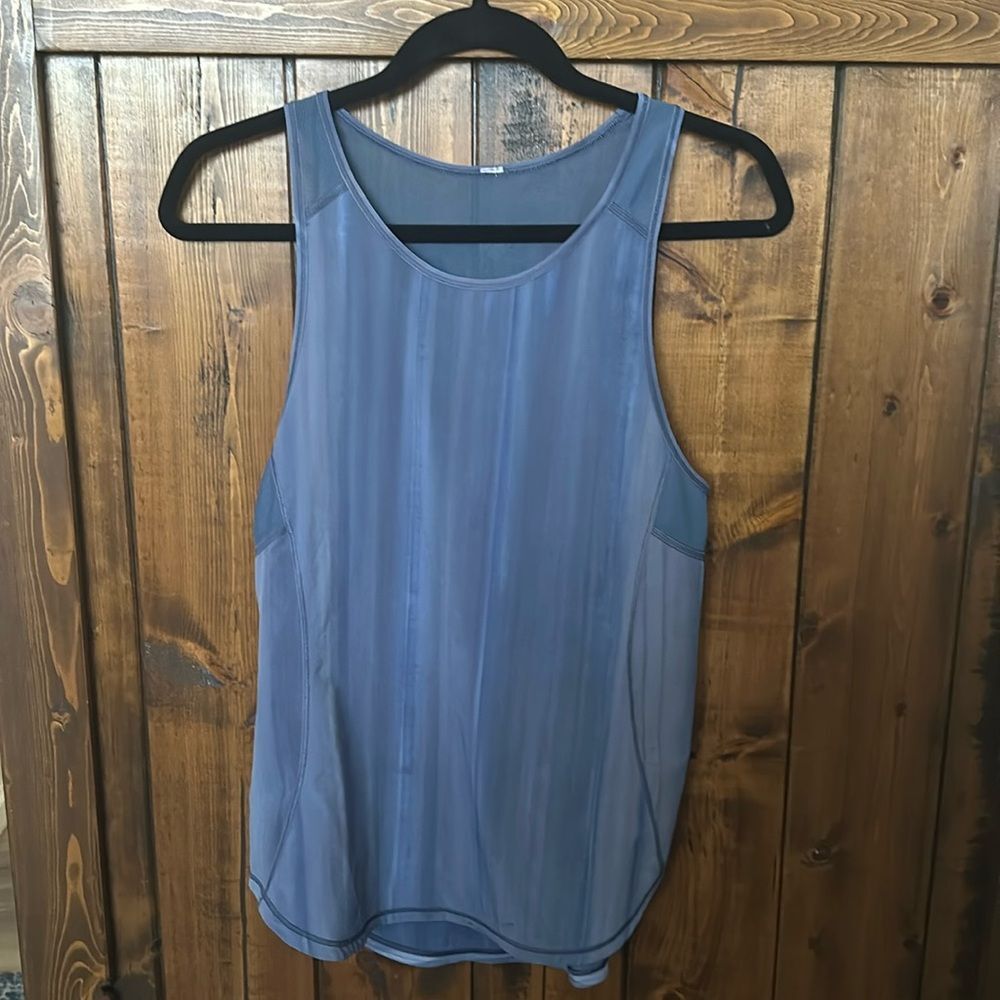 Lululemon Sculpt Tank Brushed Spray Dye White Code Blue